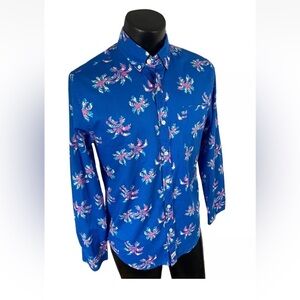 Vineyard Vines Mens Button Down Murray Shirt Slim Floral Blue Pink size  S‎